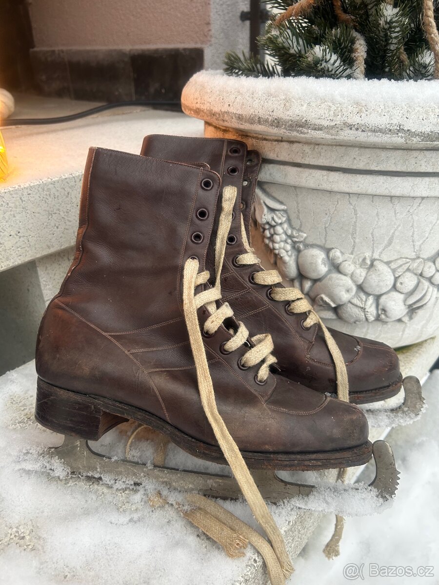 Historické brusle Alpina s čepelemi Sheffield, - 2