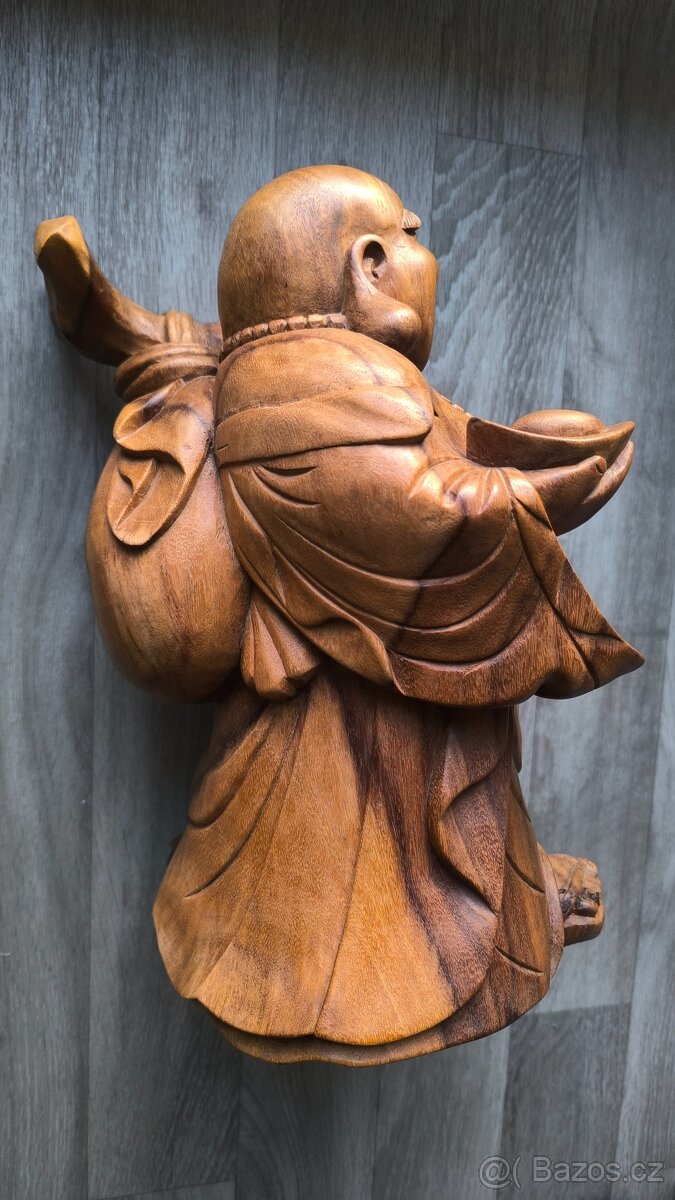 Budha - ručně vyřezávaná soška z exotického dřeva - 2