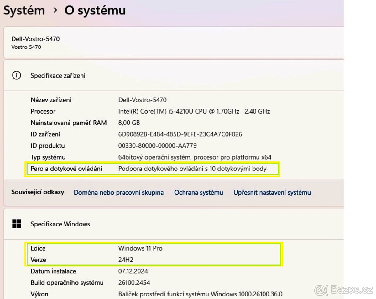 Dell Vostro 5470 dotykový i5-4210U 8GB 2xGPU SSD W11Pro - 2