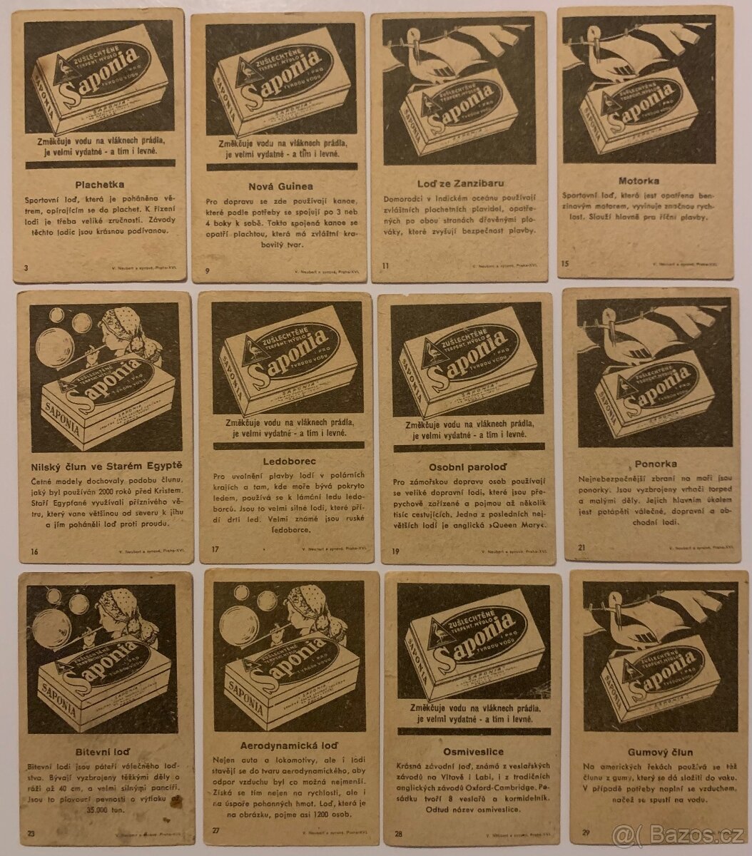 Kartičky SAPONIA - 2