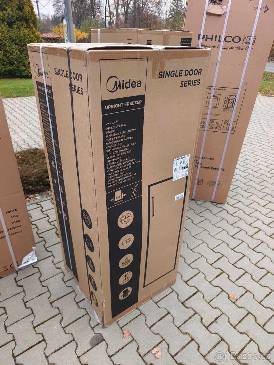 Šuplíkový mrazák Midea MDRU229FZE01, 160l, 142cm, záruka 24m - 2