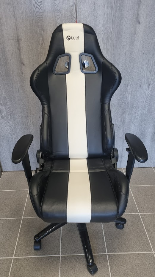 C-Tech herní křeslo Phobos černobílé (GCH-01) - 2