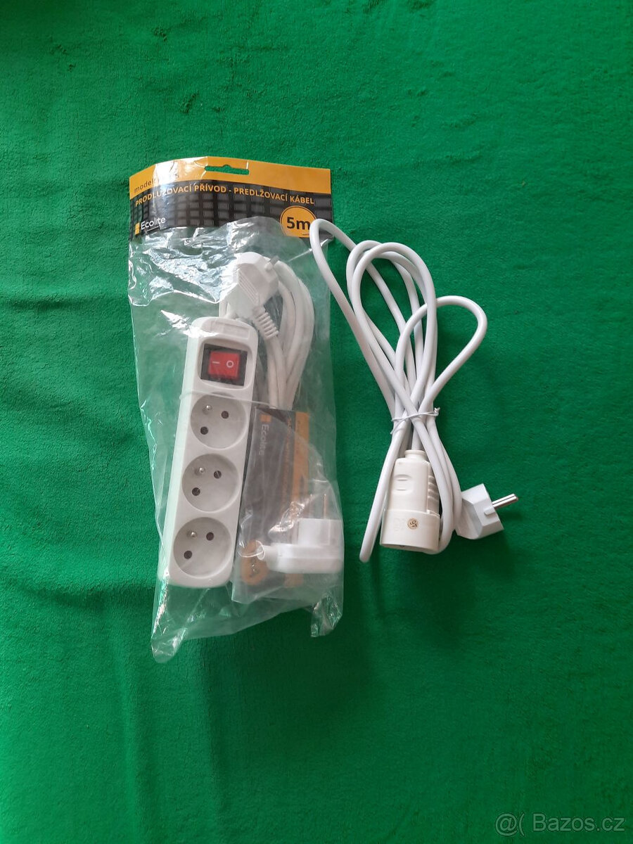 Prodlužovací šňůry 2ks - Nové rozbalené, nepoužité. - 2