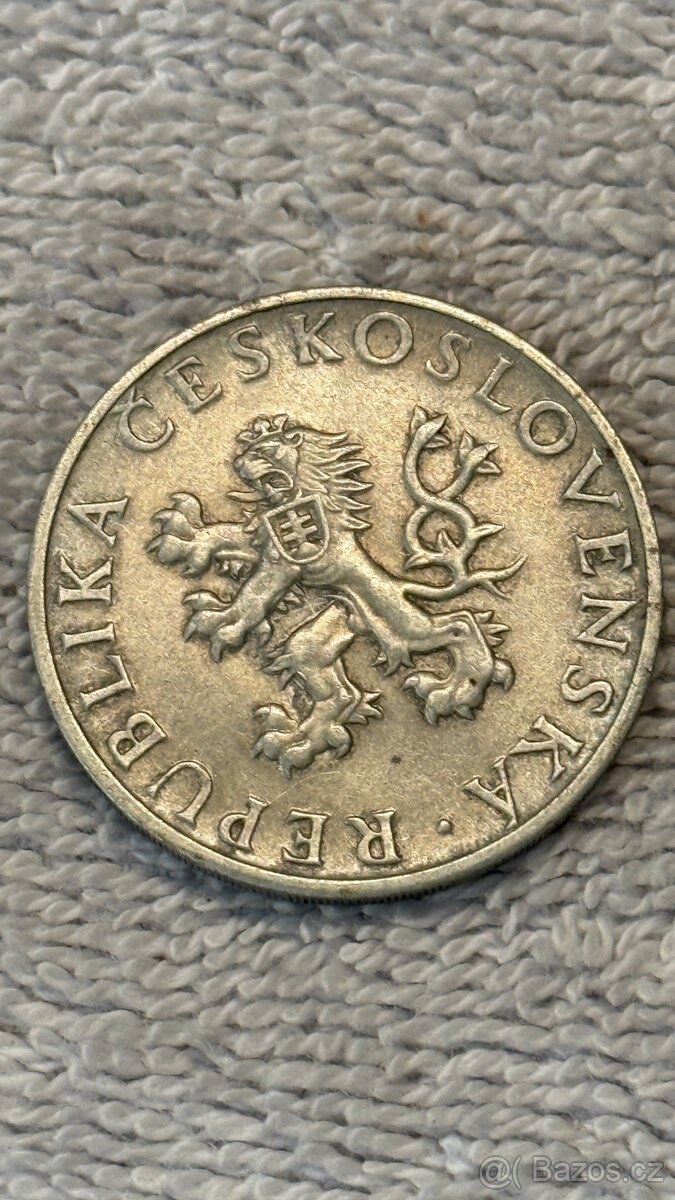Stříbrná mince Československo – 10 Kčs 1955 (10. výročí osvo - 2