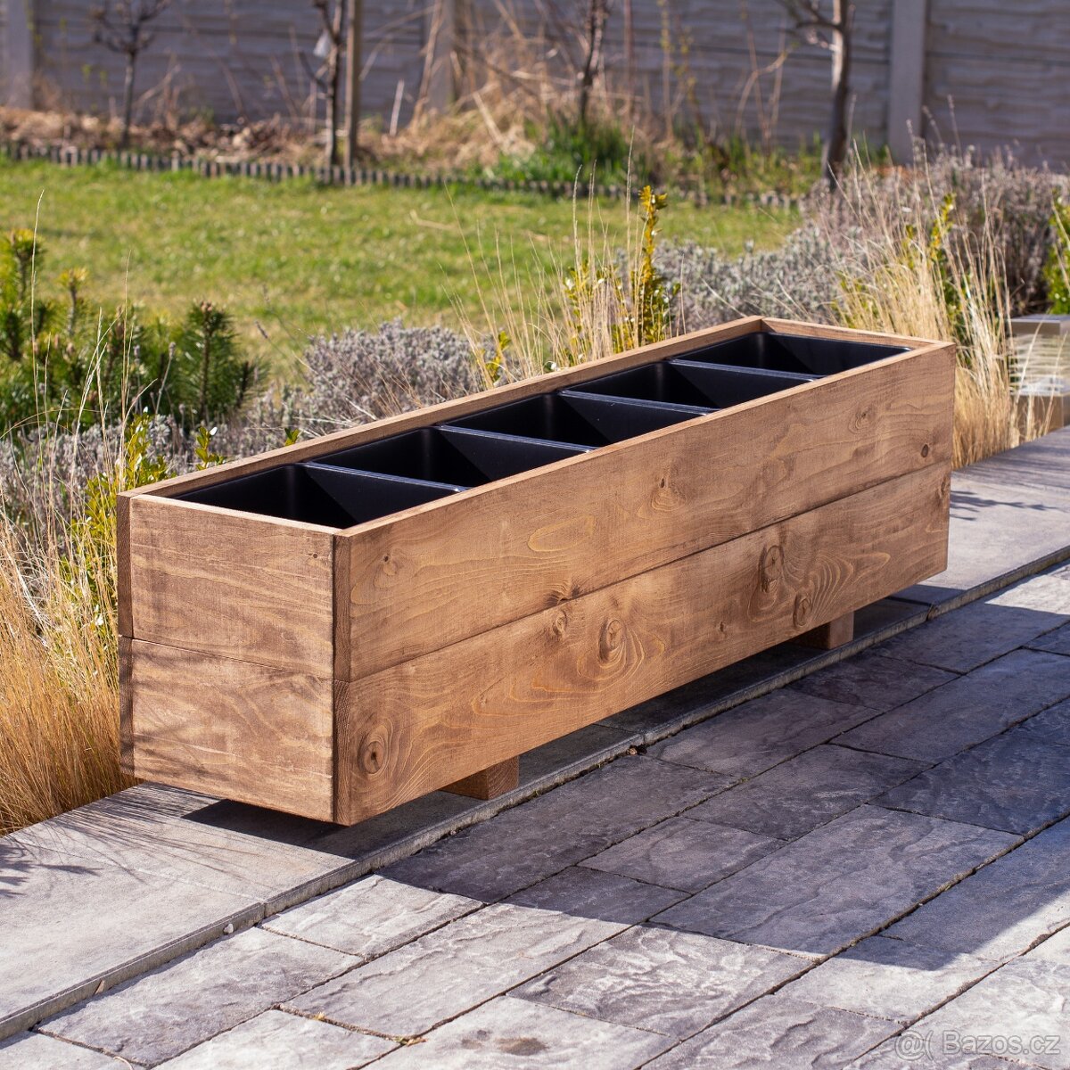 Dřevěné truhlíky na terasu - ořech - 2