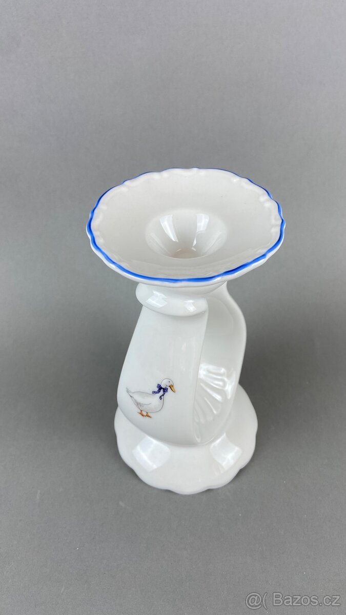 Svícen s motivem husiček, modrá linka - 2