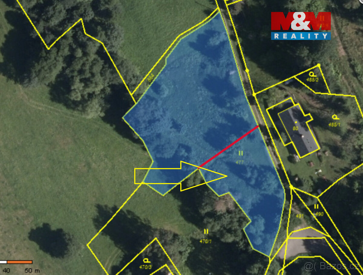 Prodej zahrady, 1039 m², Bernartice - 2