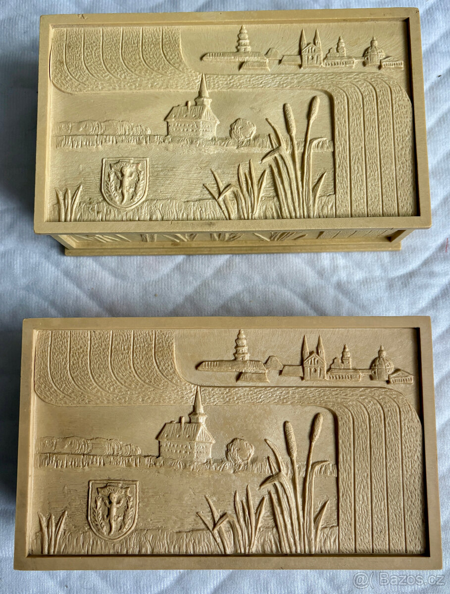 Retro krabičky / šperkovnice Technoplast s reliéfem (ČSSR) - 2