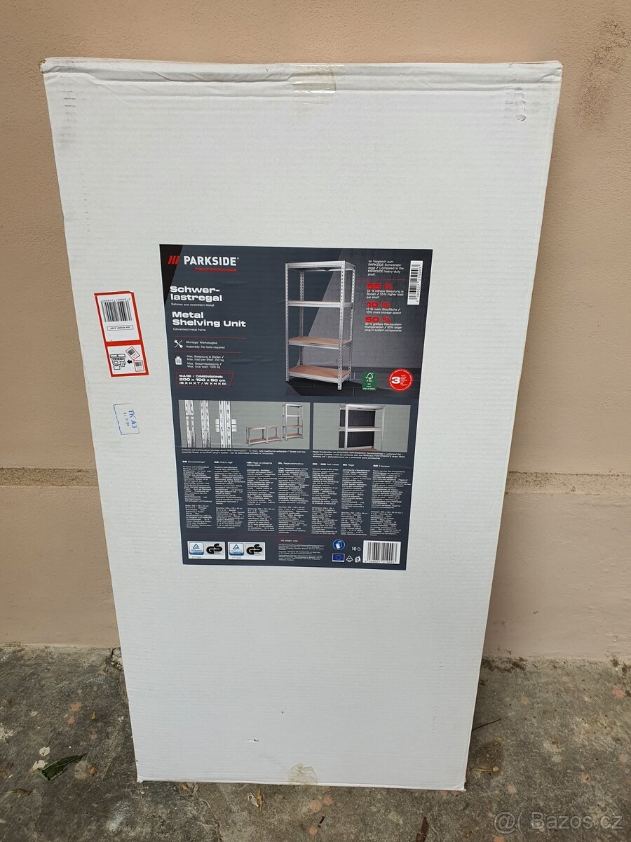 nový kovový těžký POZINK regál, 200 x 100 x 50 - 2