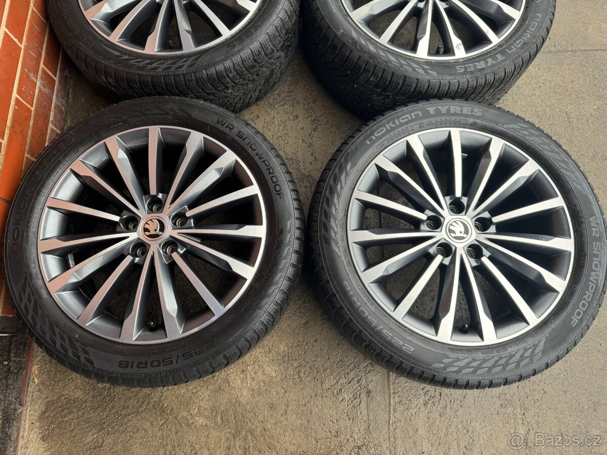 Alu 18" 5x112,škoda TRINITY , zimní 70%, KaroQ TOP - 2