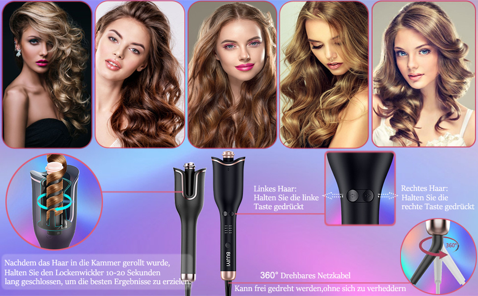 ♥️ Automatická kulma na vlasy (4 teploty, časovač) - nová ♥️ - 2