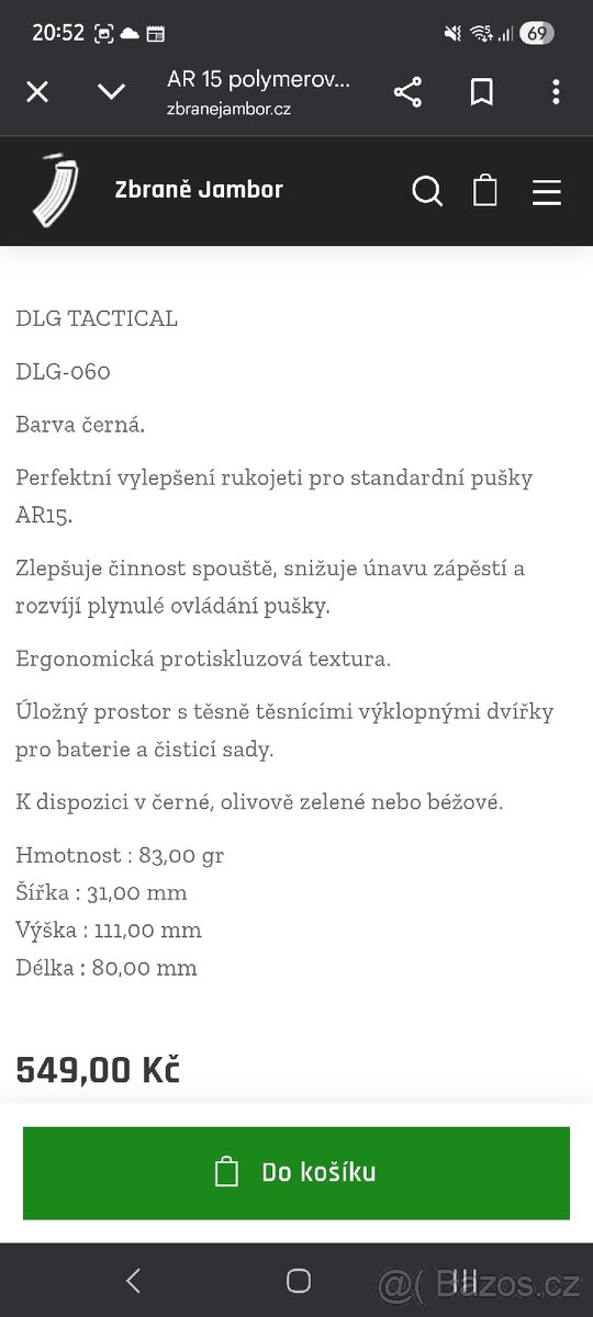 AR 15 polymerová pažbička DLG-060 - 2