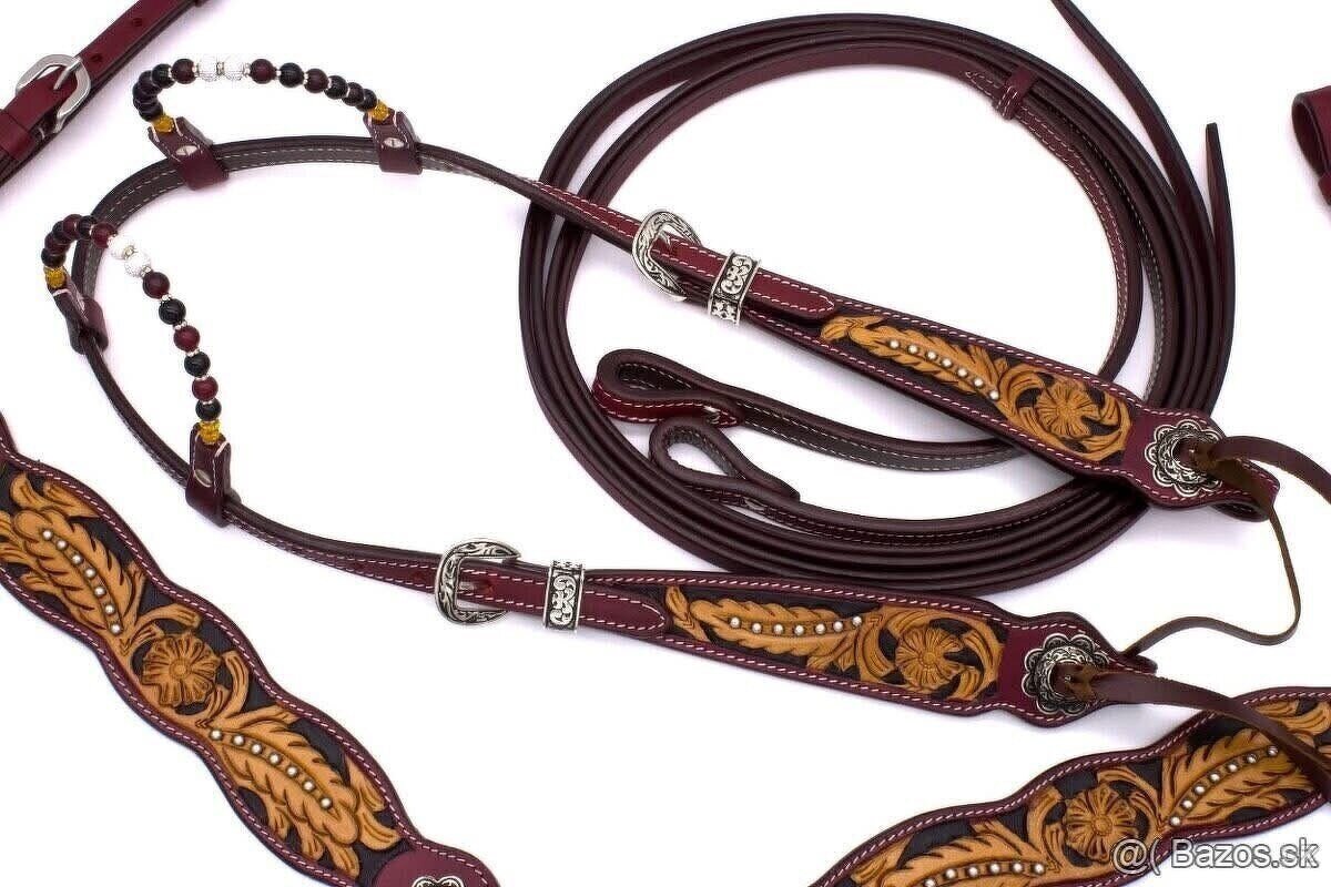 Set tmavý uzda+poprsak+oťaže - 2