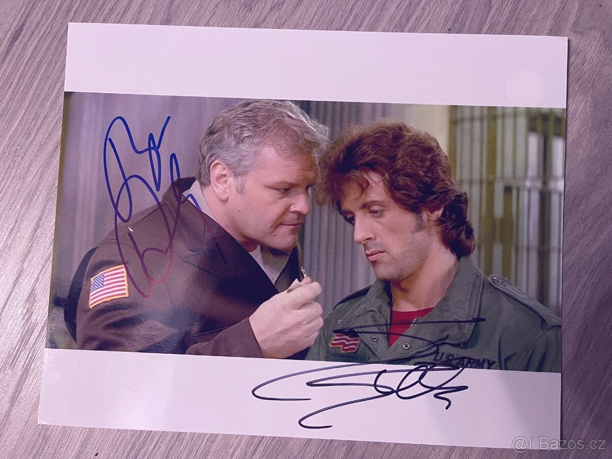 autogram Sylvestr Stallone a Brian Dennehy RAMBO 1 COA - 2