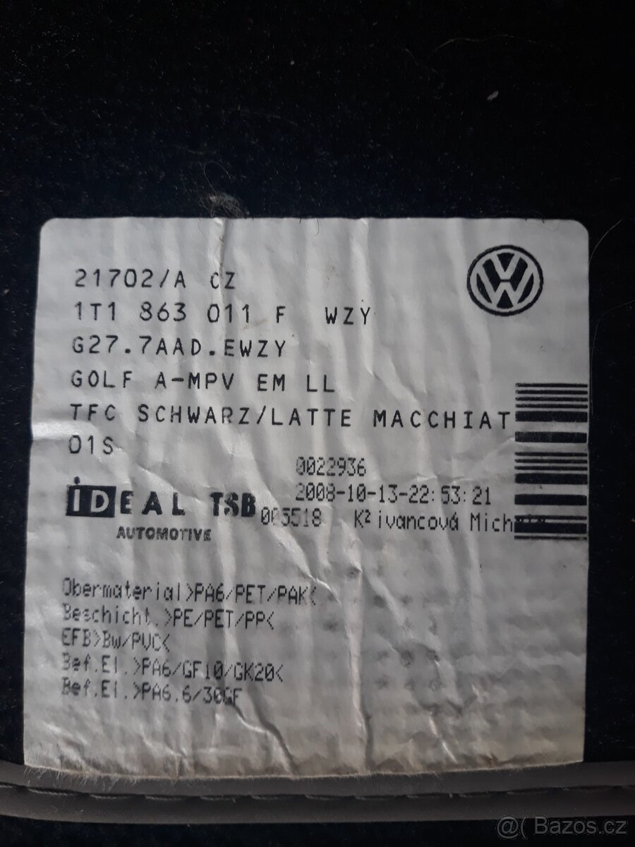 Autokoberečky VW TOURAN I - 2