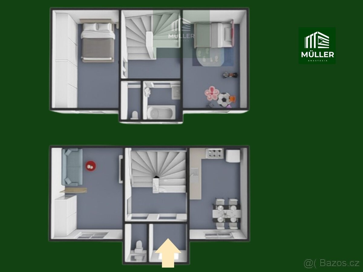 Pronájem domu po rekonstrukci – 4 parkovací místa, přístřeše - 2