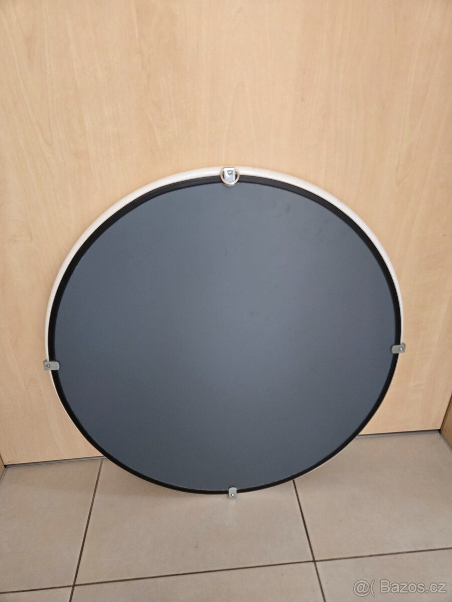 Kulaté zrcadlo v bílém rámu - 50cm - 2