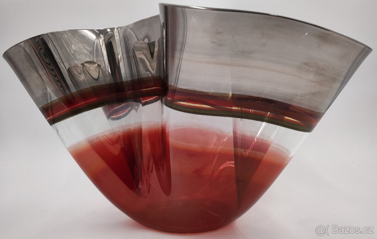 Krásná vypalovaná váza na plastickém skle Antonie Jankovcová - 2