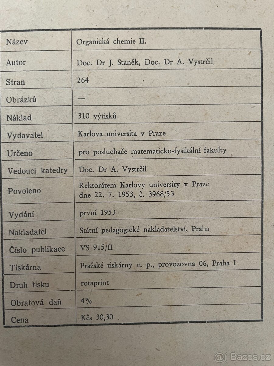 Organická chemie II. - Jaroslav Staněk, Alois Vystrčil - 2