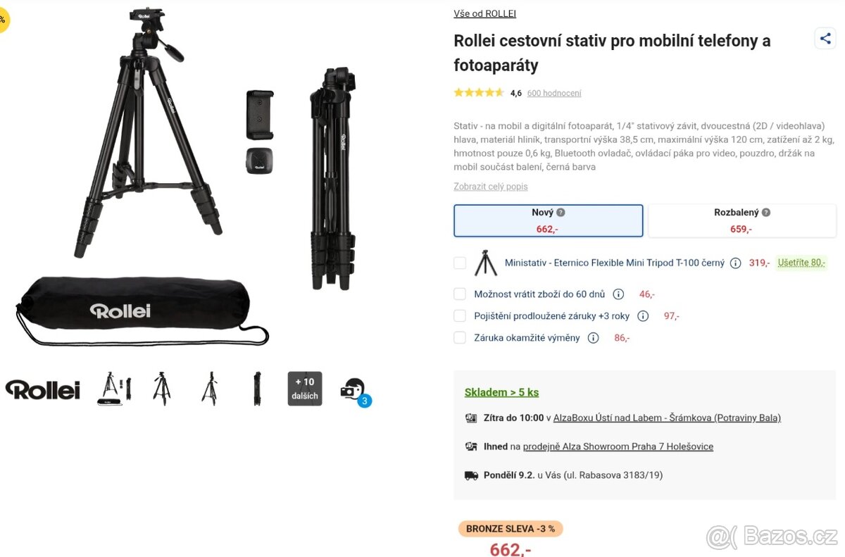 Stativ s držákem na mobil - 2