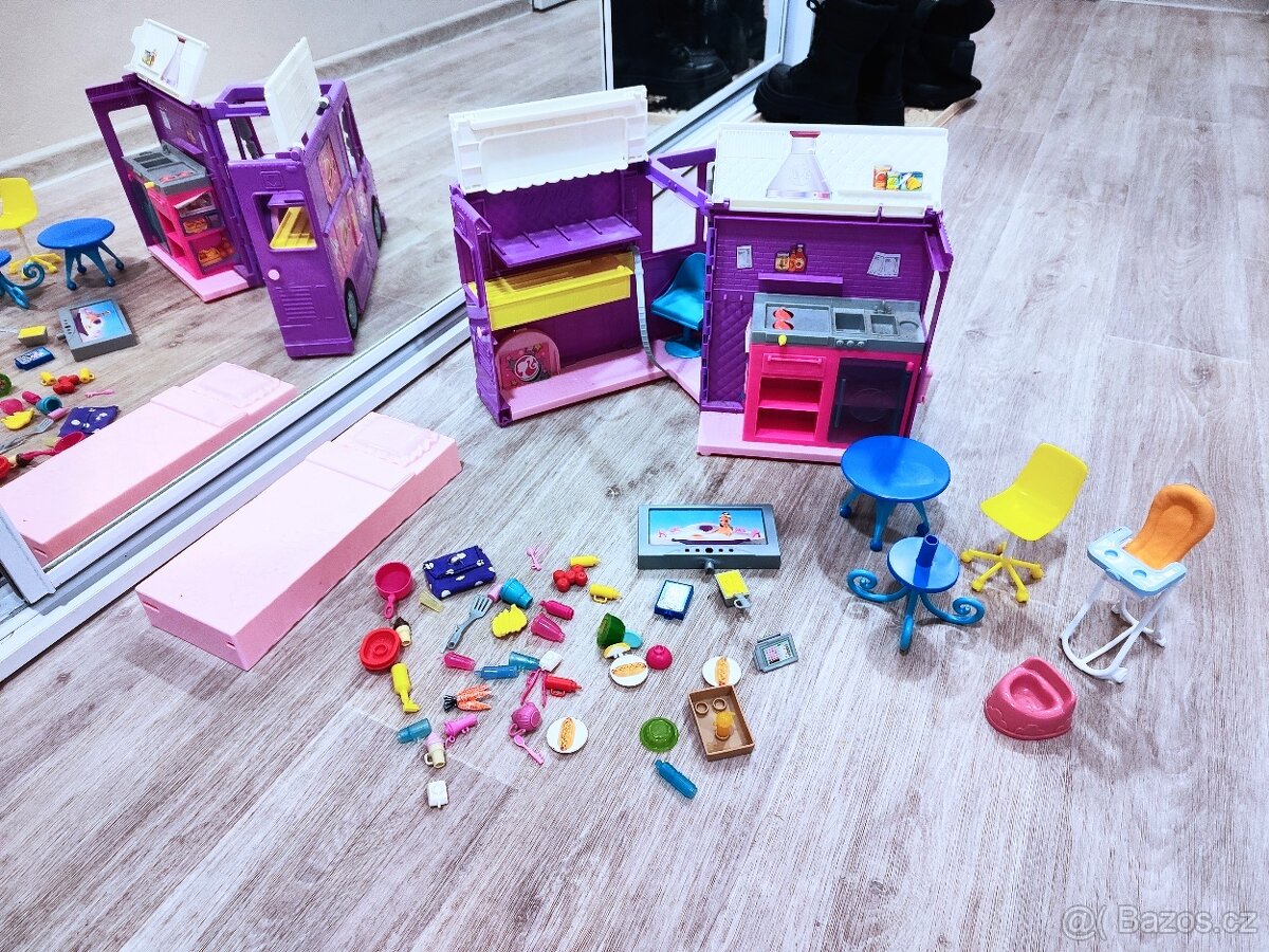 Barbie karavan, nábytek, občerstvení - 2