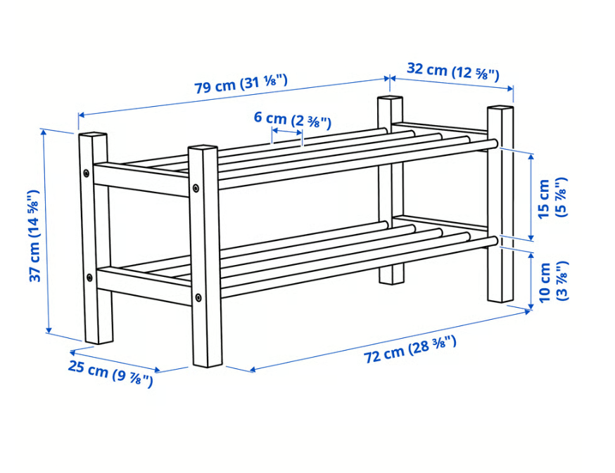 IKEA TJUSIG – police na boty, černá - 2