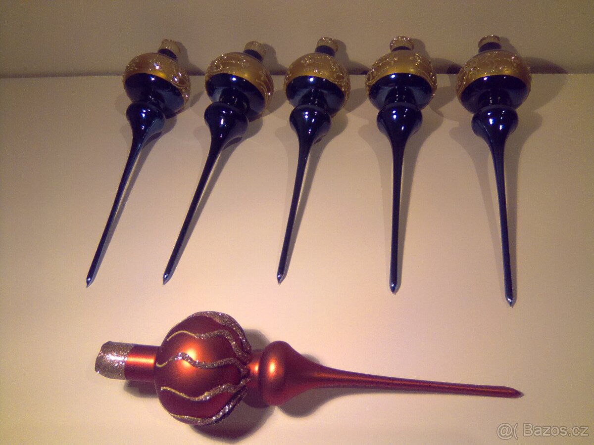 Skleněné Špičky ,Skleněné ozdoba na stromeček a další ozd. - 2