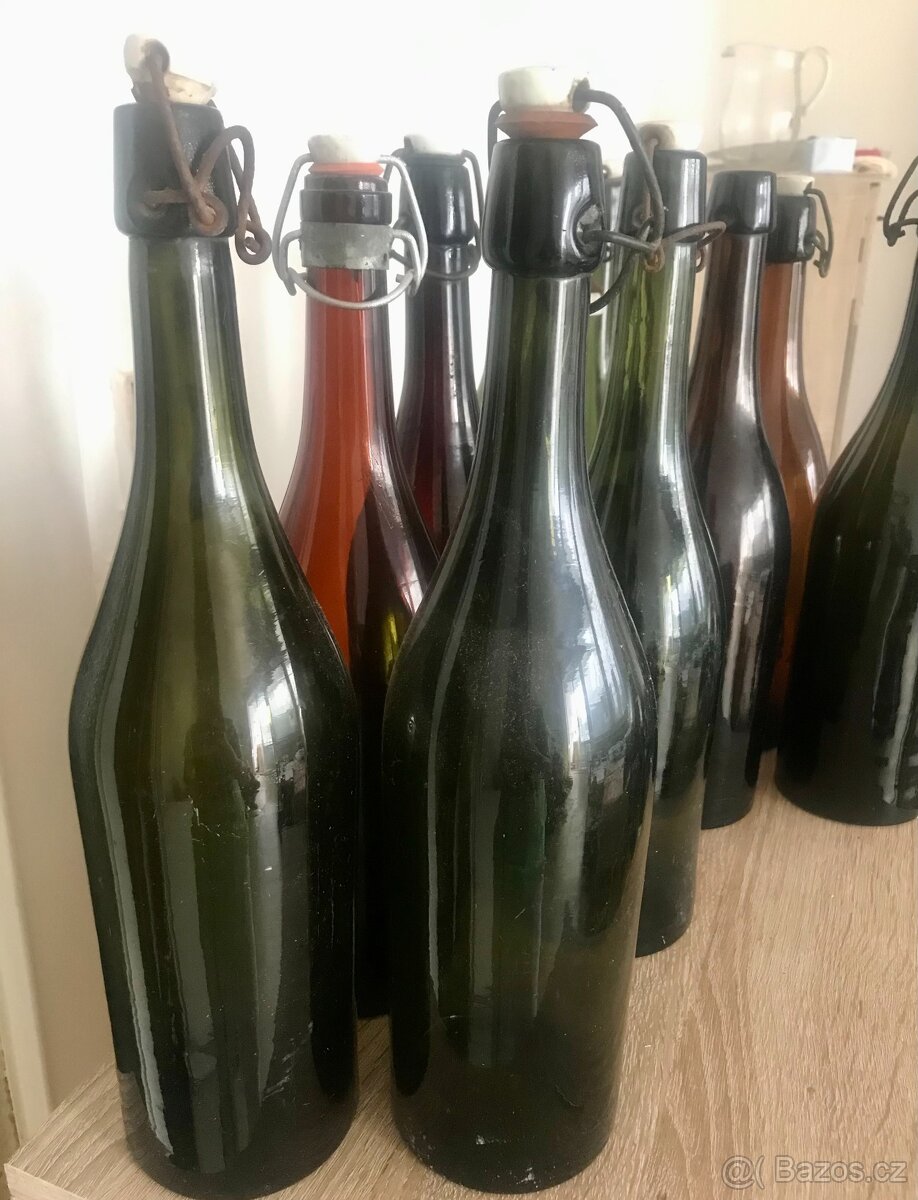 staré pivní láhve 10ks bez nápisu 1L nabídněte - 2