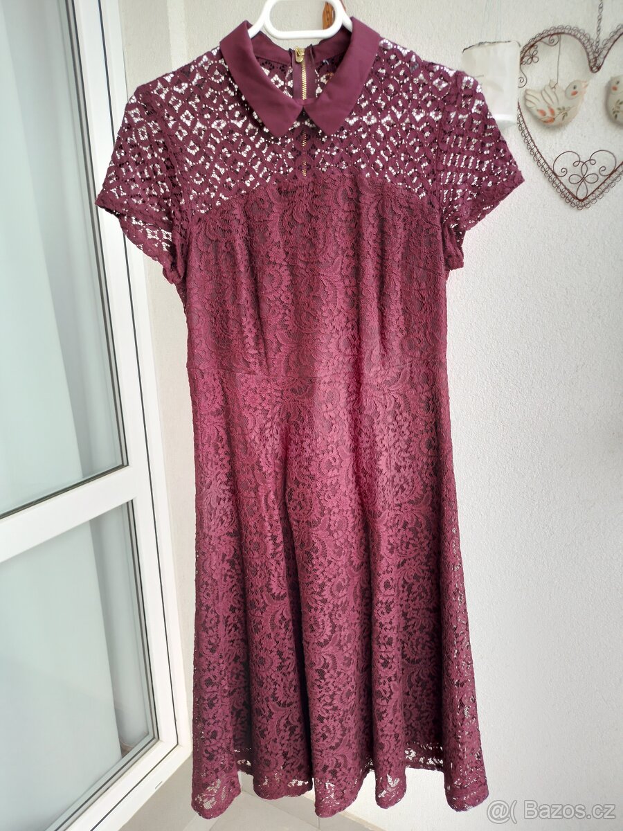 Krásné krajkové šaty s límečkem Dorothy Perkins vel. 40 - 2