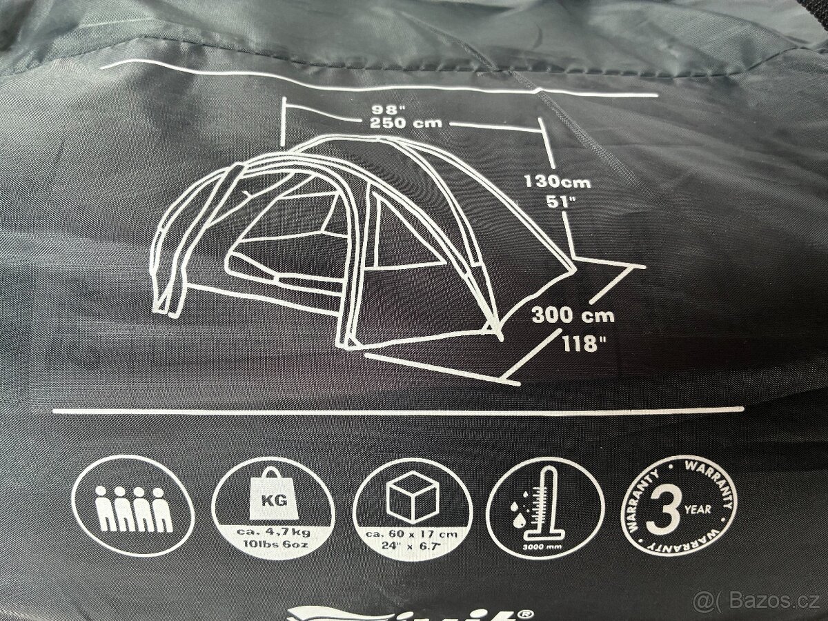 NOVÝ, extra velký stan CRIVIT pro 4 osoby 300x250x130 cm - 2