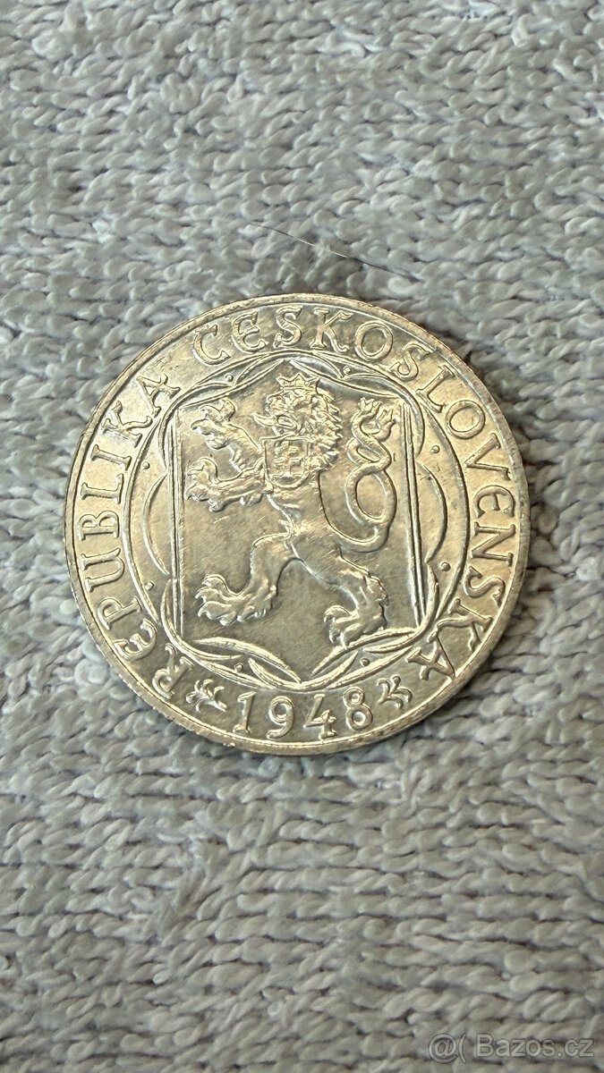 Stříbrná Mince Československo – 100 Kčs 1948 (600 let Univer - 2