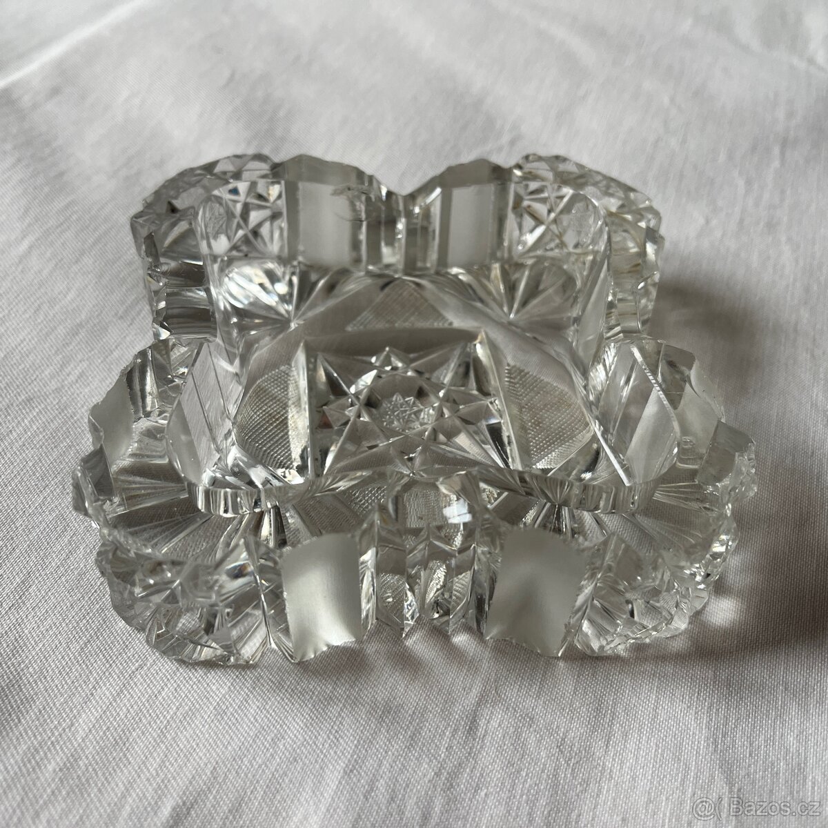 broušené sklo - popelník - 2