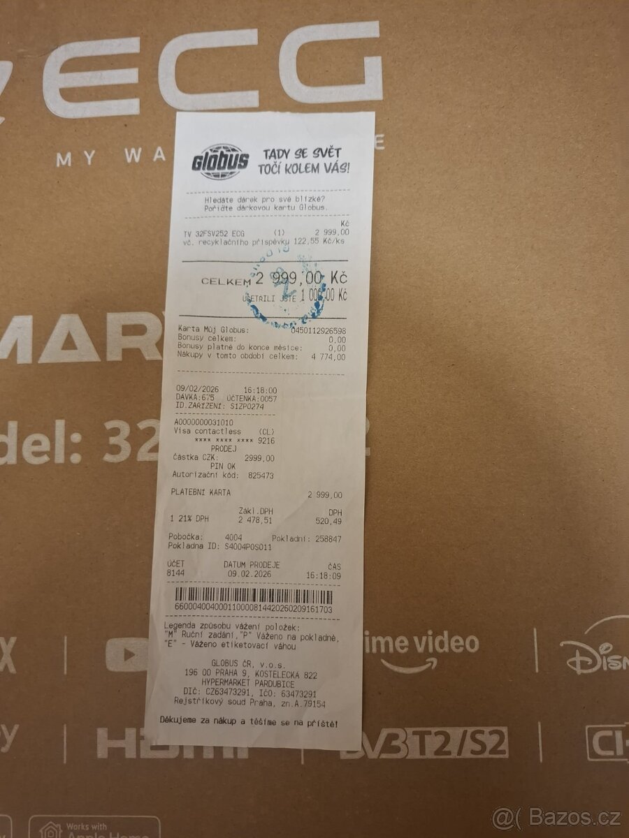 Prodám úplně novu televizi ECG FSV252 - 2