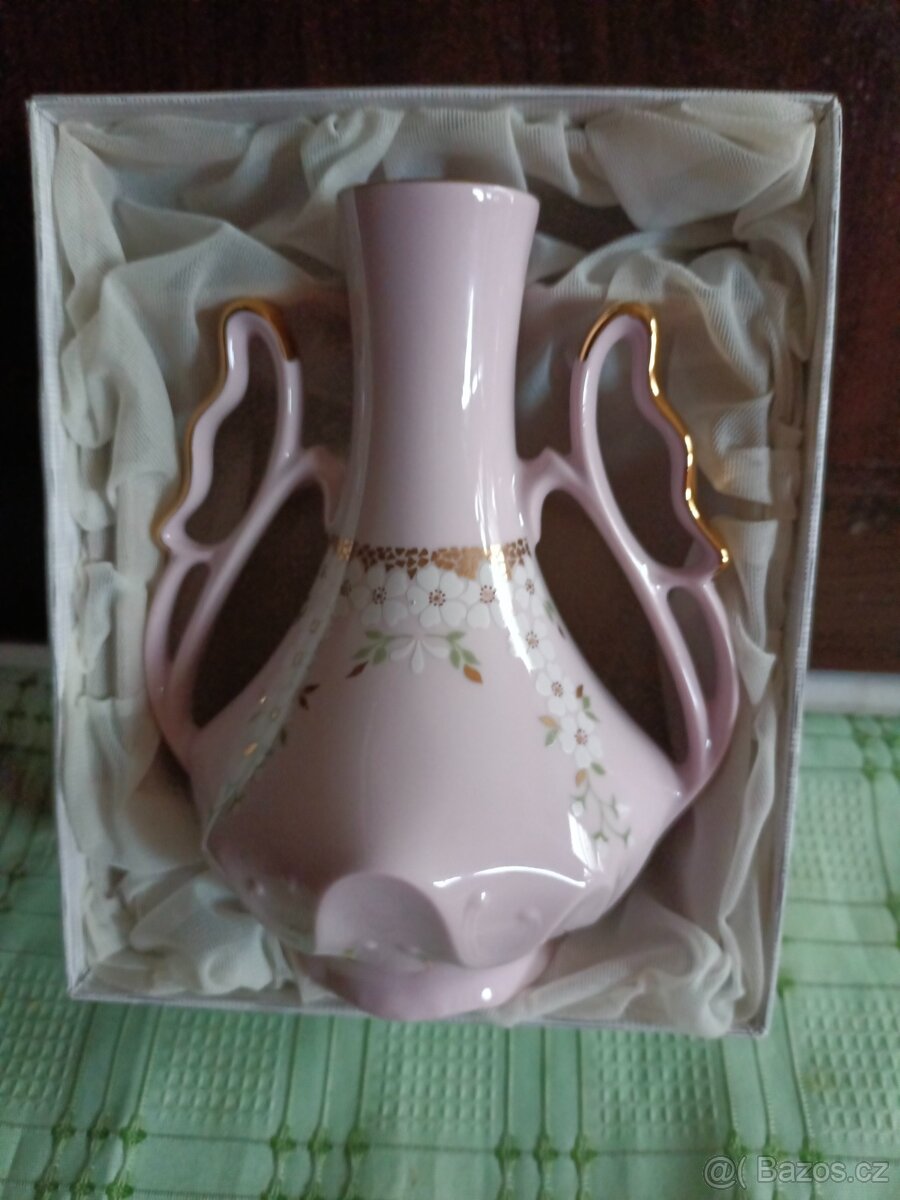 Karafa 2 uši– růžový porcelán - 2