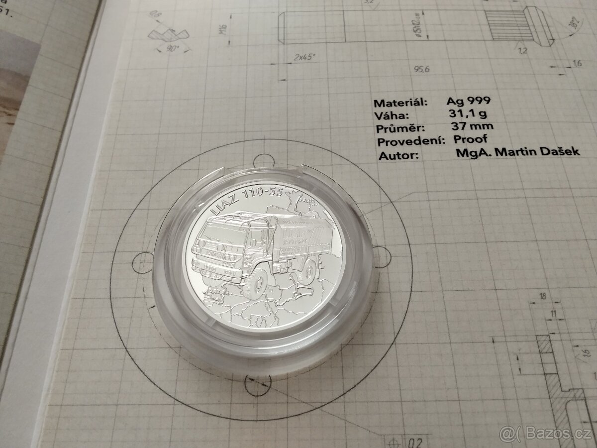 Stříbrné mince" Na kolech" kompletní sada, bezvadná stav - 2