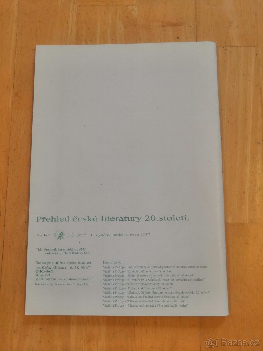 Přehled české literatury 20.století - Vladimír Prokop - 2