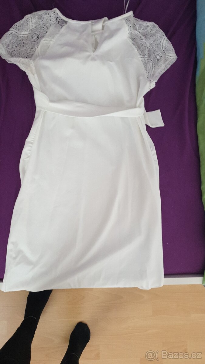 Bílé slavnostní/letní/svatební šaty, vel. 36 - 2