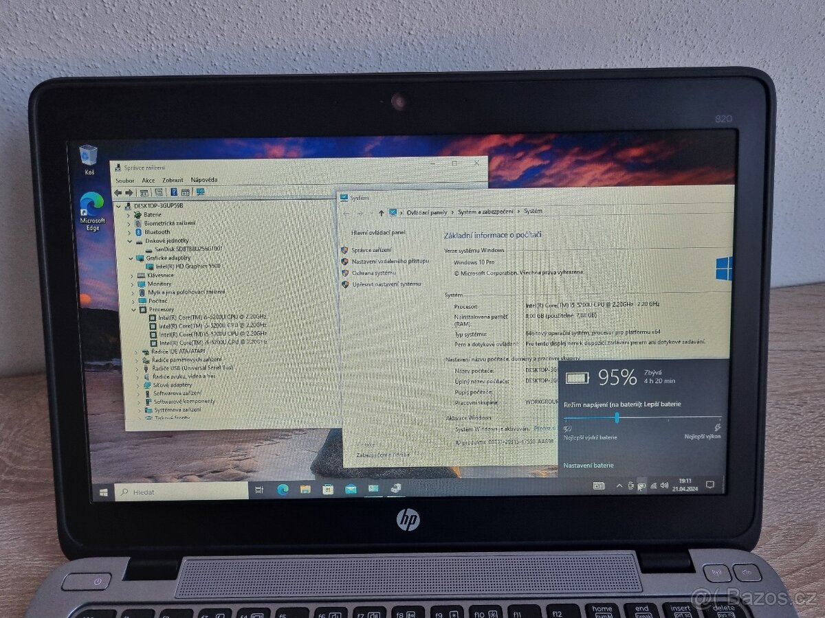 HP EliteBook 820 G2 - i5-5200U, 8GB, 256GB, 12,5" W10 PRO - 2