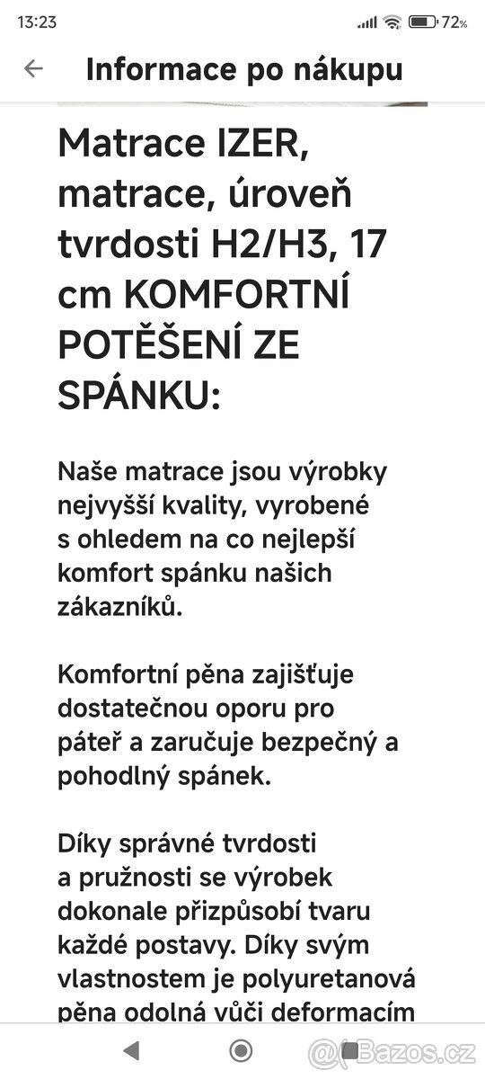 Zdravotní matrace IZER Activ 17cm - 2