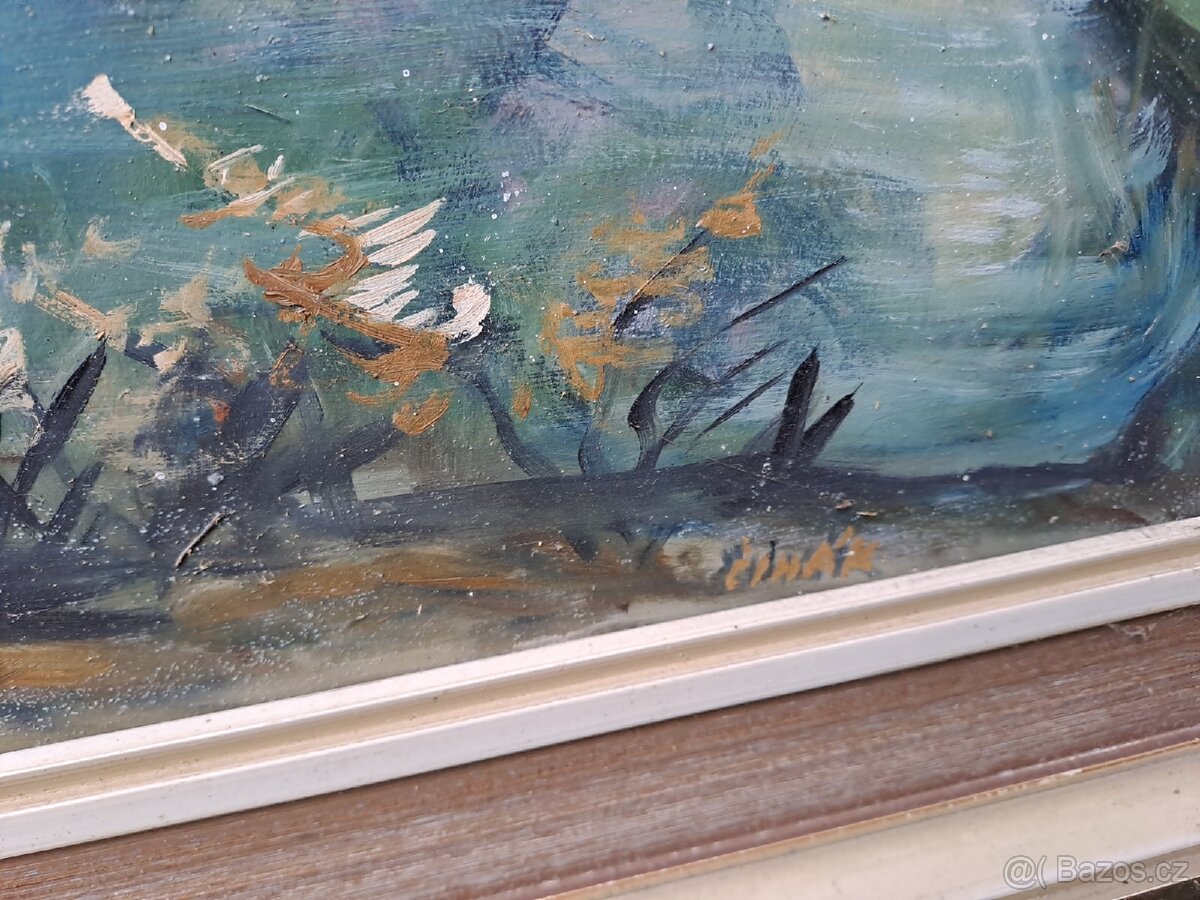Starý obraz Čihák 103x58 - 2