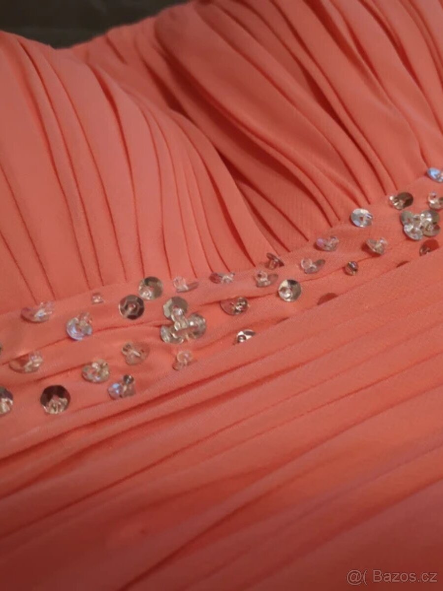 Plesové šaty meruňkové S/M - 2