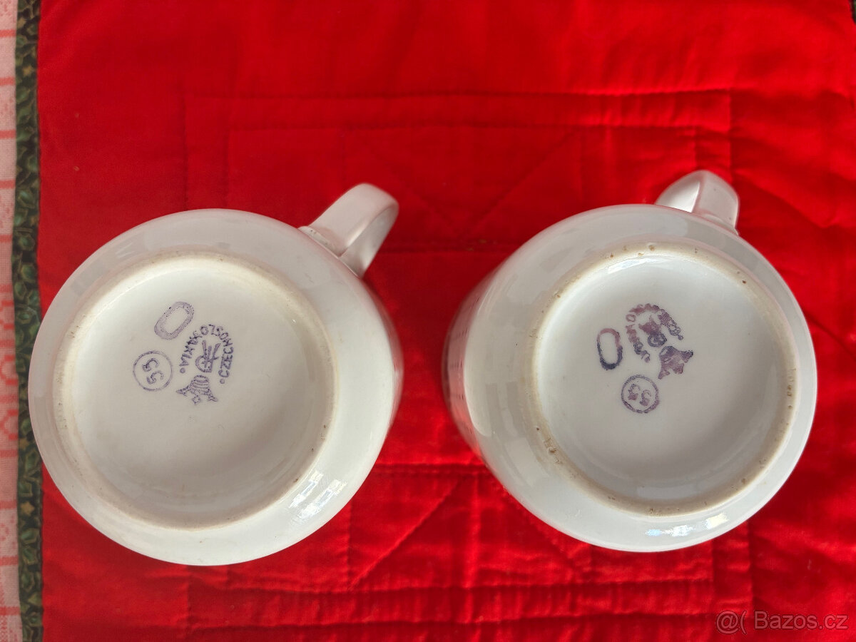 Hrnky sada 2 kusů porcelán, retro - 2