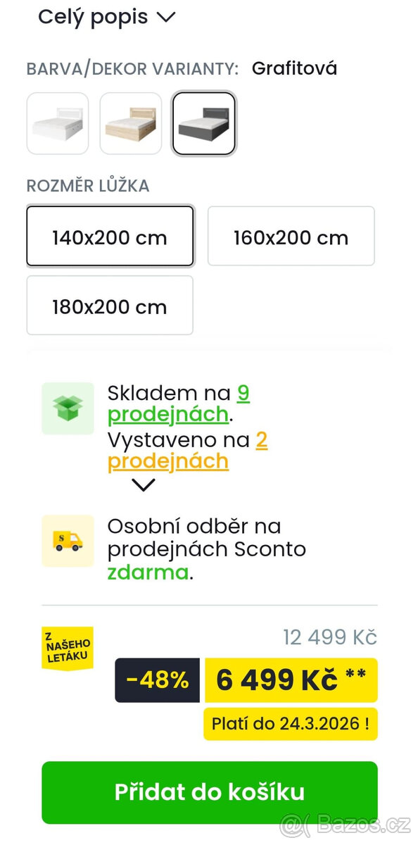 Prodám postel 140x200 - 2