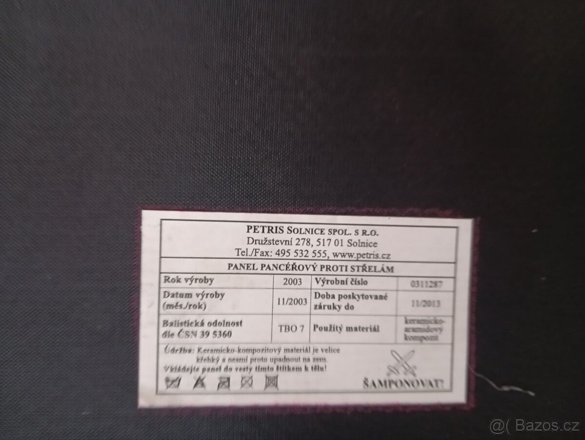 Balistické pláty Keramika AČR - 2