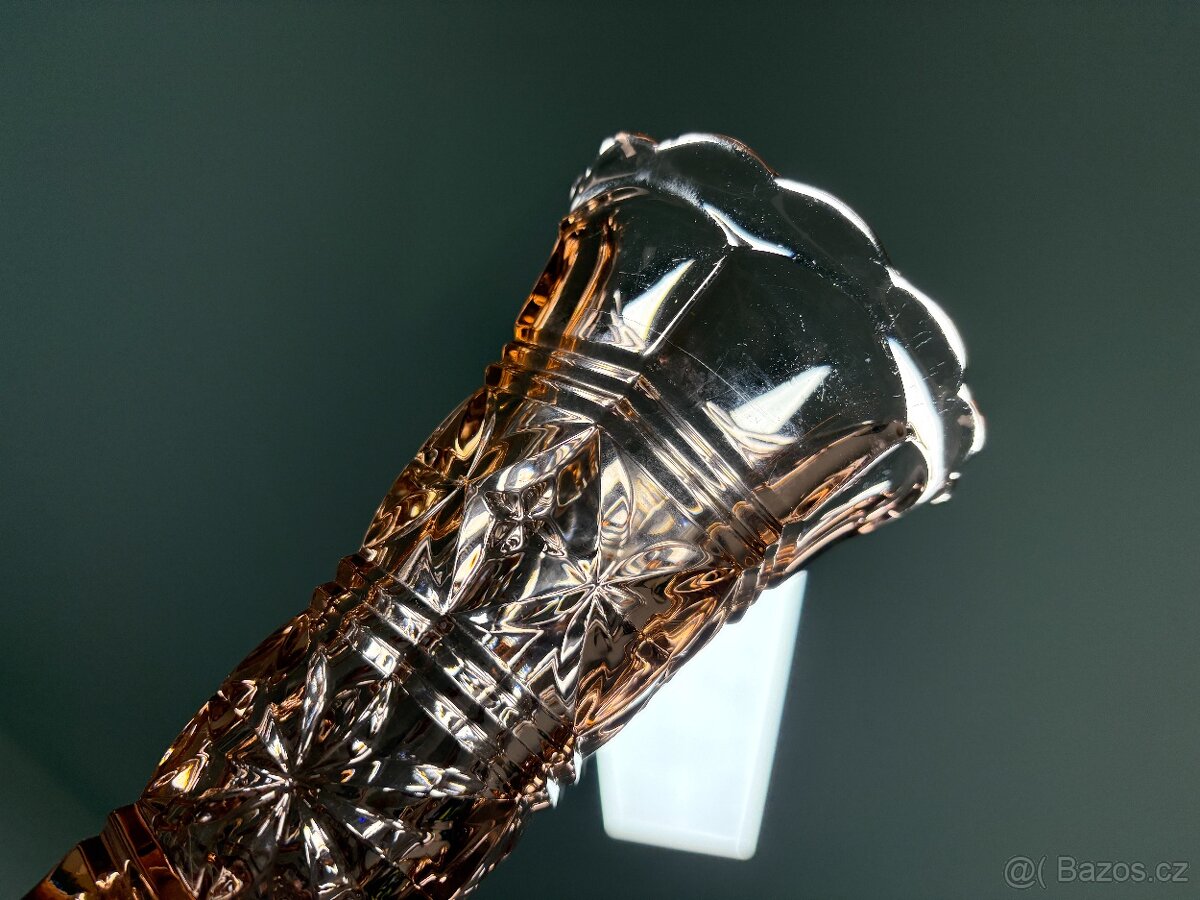 Váza Art deco - růžové sklo - 2