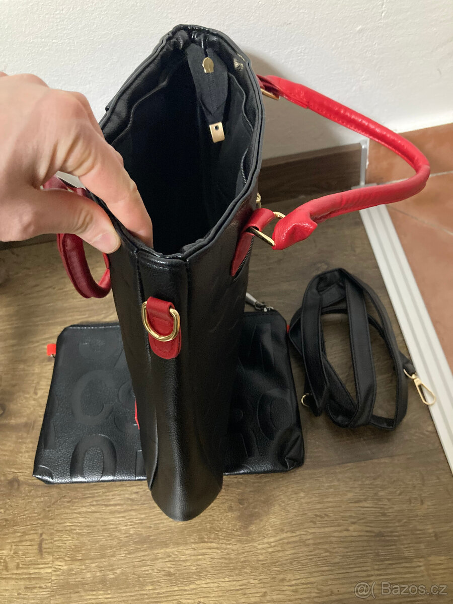 černá kabelka + kapsička NOVÉ, červená černá - 2