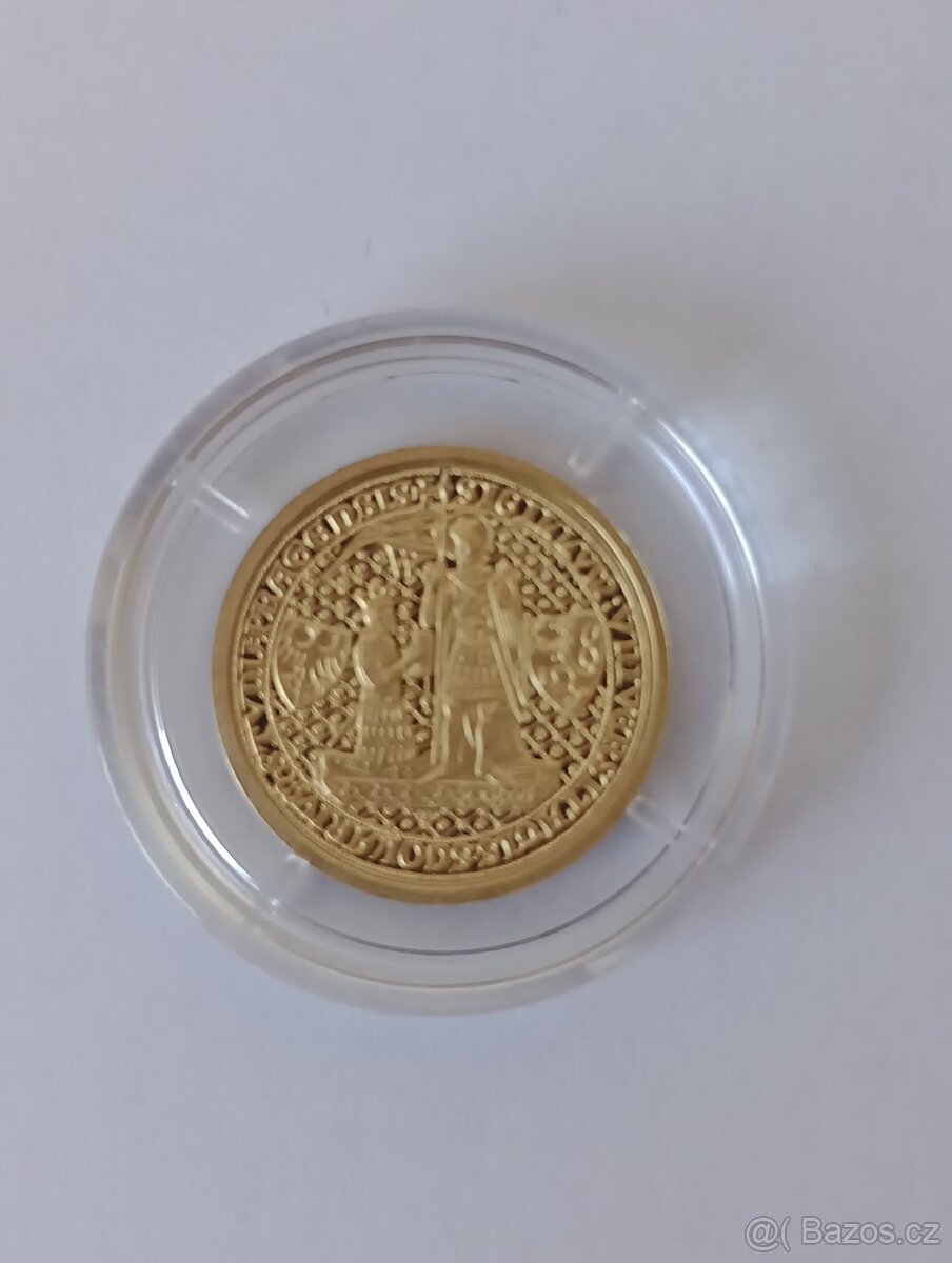 Zlatá medaile Karel IV.-motiv bankovky 100 kč - 2