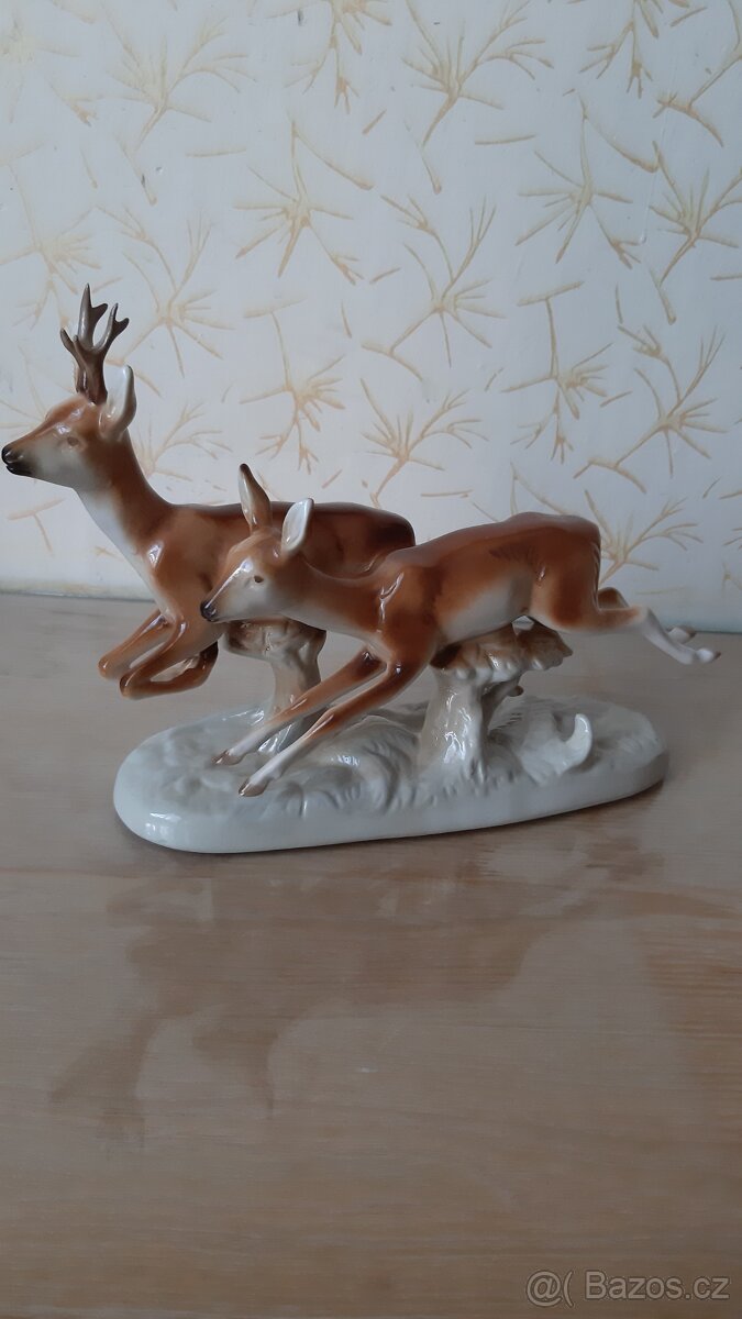 Srnky běžící Royal Dux - 2