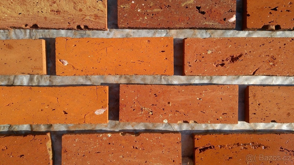 Cihlový obkladový pásek rubový krácený D4 - 2