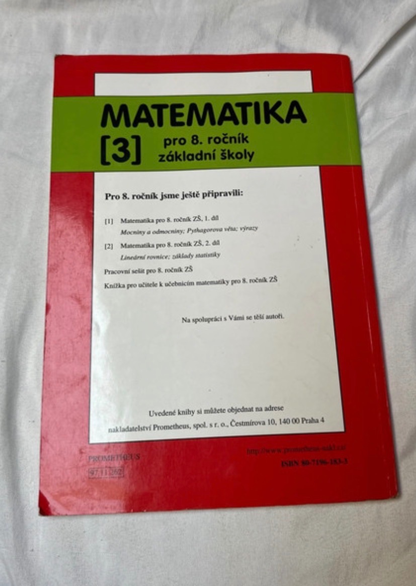 Matematika 3 díl pro 8. Ročník - 2